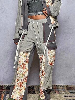 POL Thermal Pants Floral Wide Leg